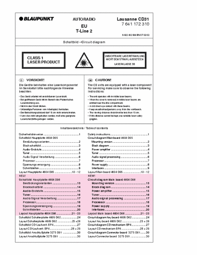 Blaupunkt Lausanne CD31 Especially need diagram for installing external units in the back of the radio.